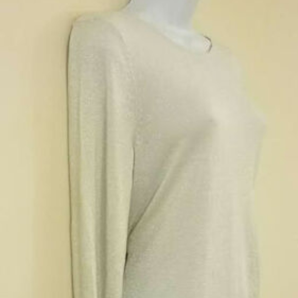 New Alfani Silver XL Glitter Knit Long Sleeve Top - Picture 3 of 7
